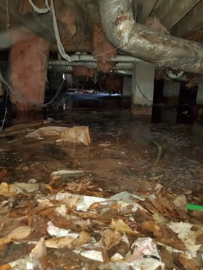Crawl space flood assessment for Commercial Water Damage Restoration in Toronto